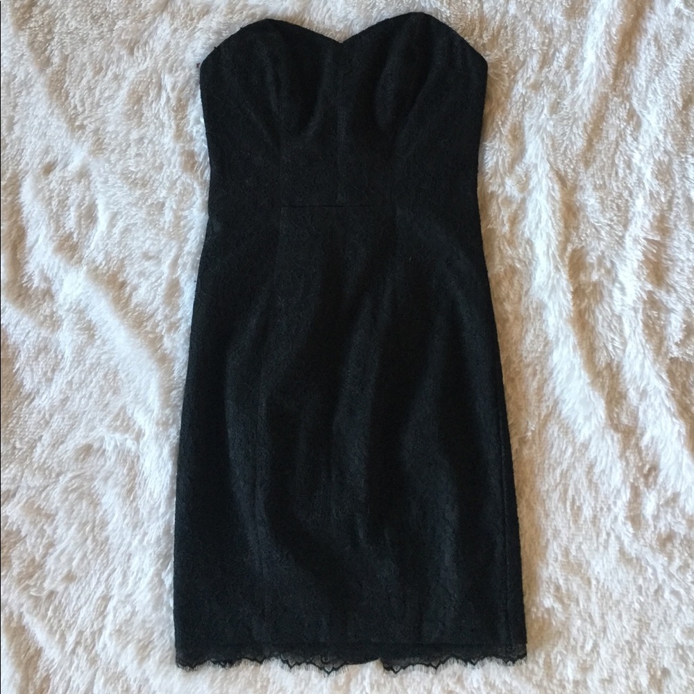 Guess Black Strapless Mini Dress